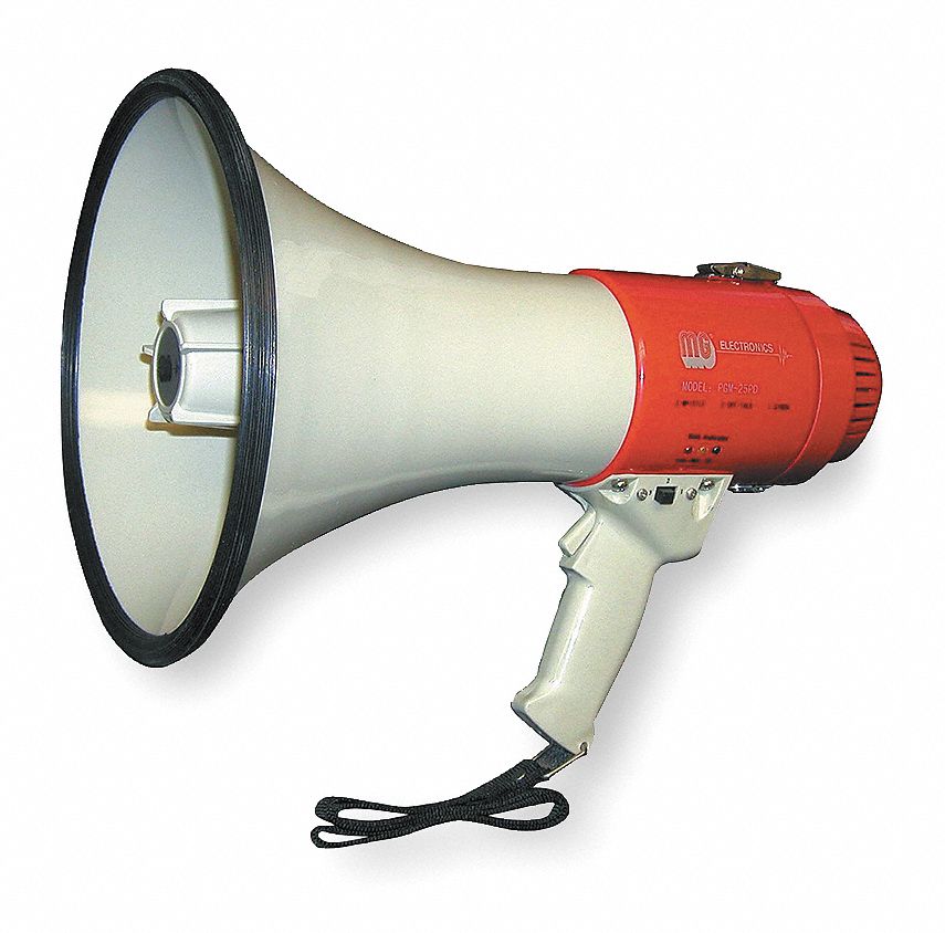 Megaphone, Dia 8 1/2 In, Range 1 Mile