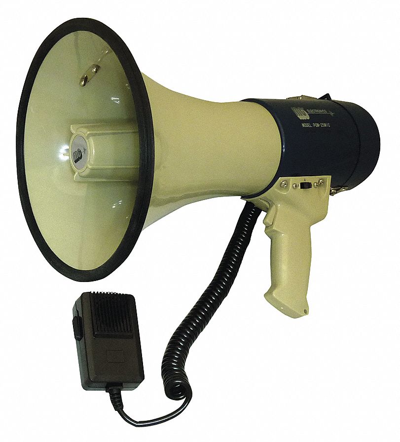Megaphone, Dia 9 In, Range 1 Mile