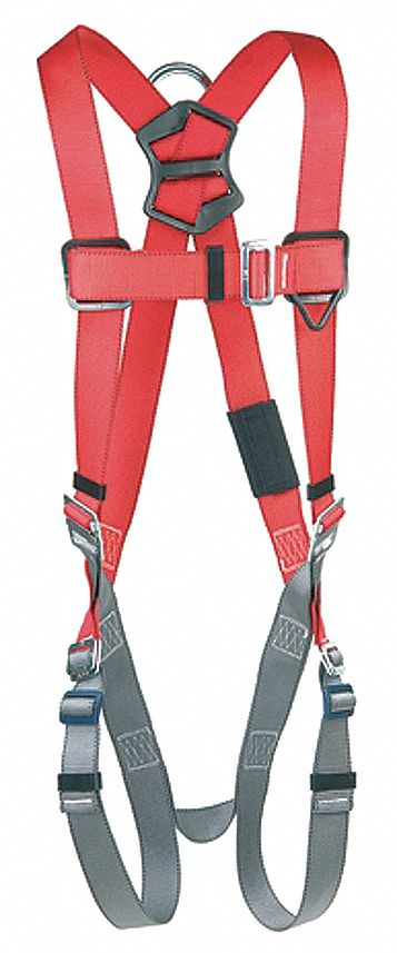 Full Body Harness, XL, 420 lb., Red/Gray