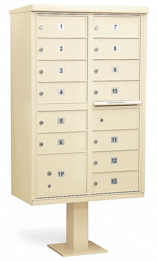 Cluster Box Unit, 13 Doors, Sandstone