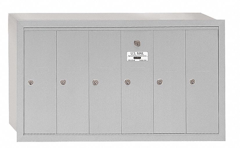 Vertical Mailbox, 6 Doors, Alum