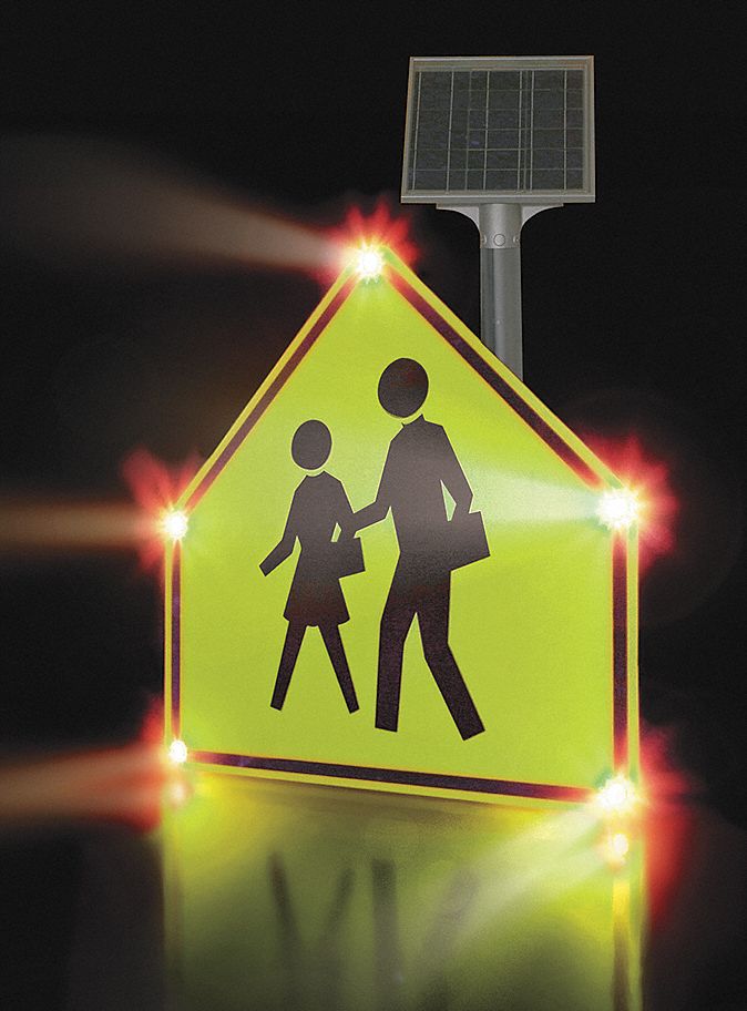 LED Schl Xing, 30x30, with Timeclock, Solar