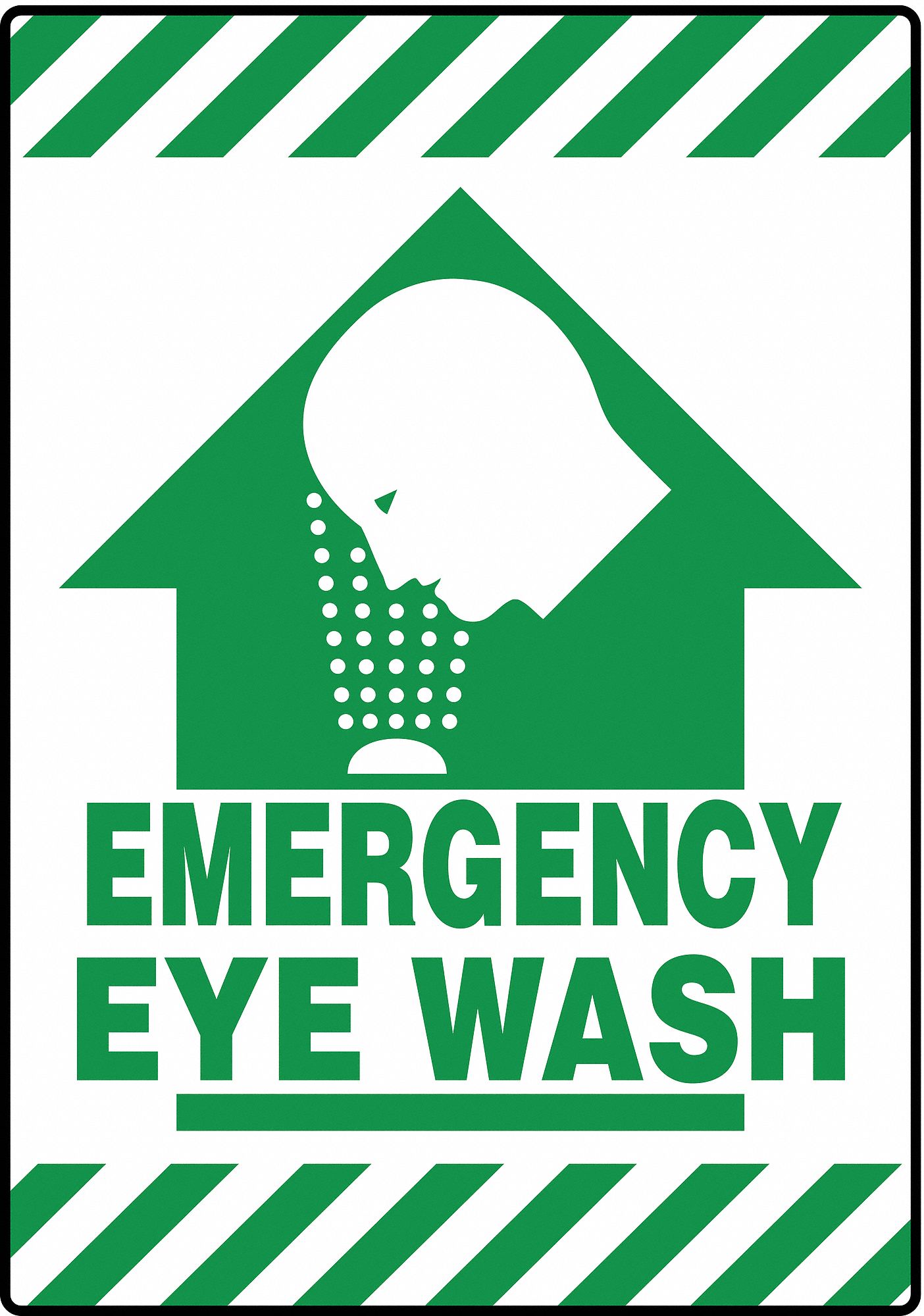 Floor Sign, Green/White, 14 In x 20 In