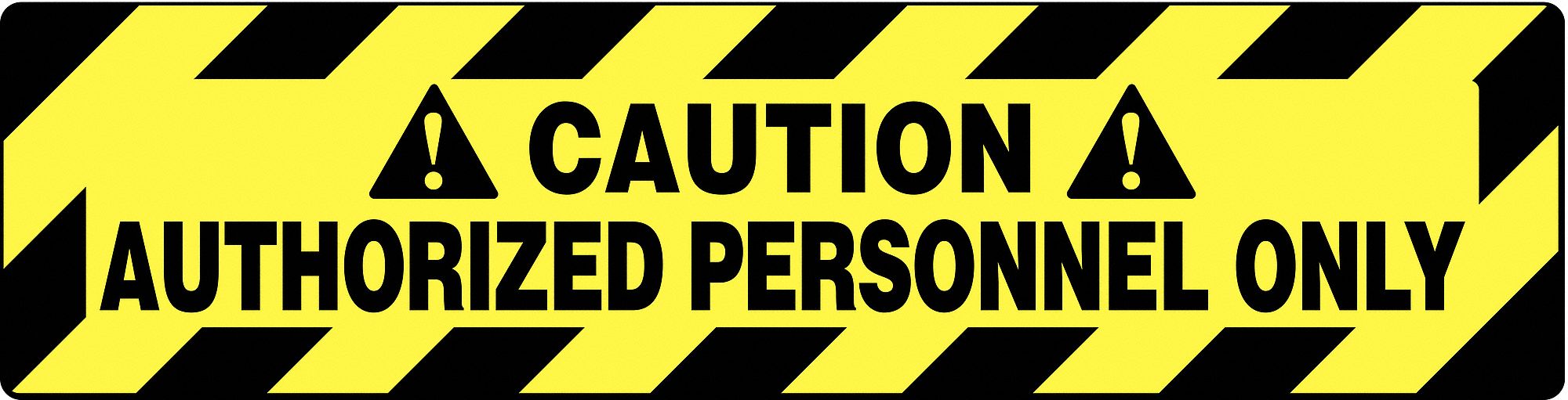 Floor Sign, Black/Yellow, 24 In. x 6 In.