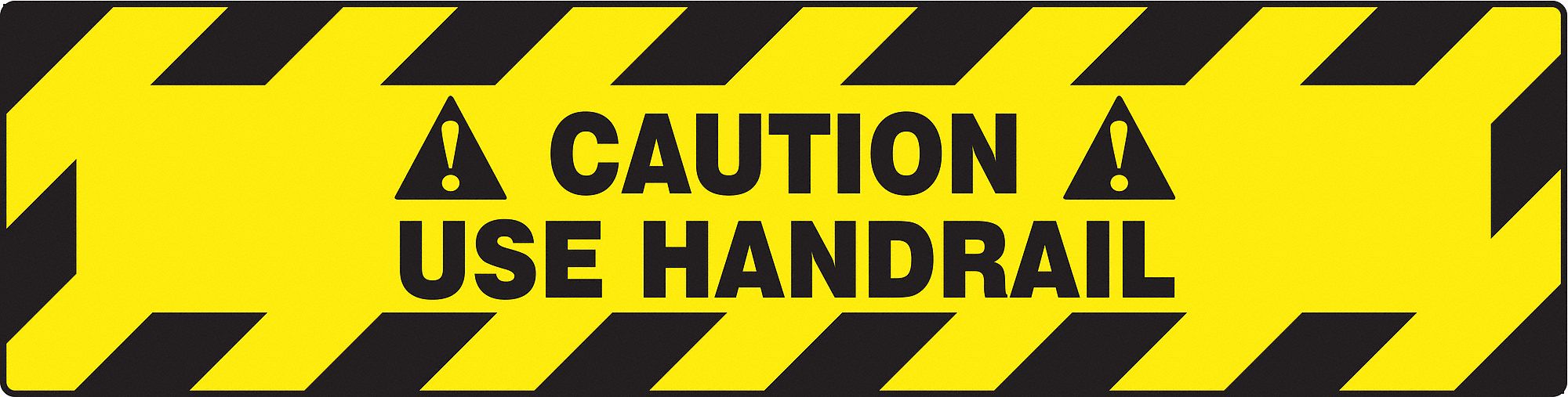 Floor Sign, Black/Yellow, 24 In. x 6 In.