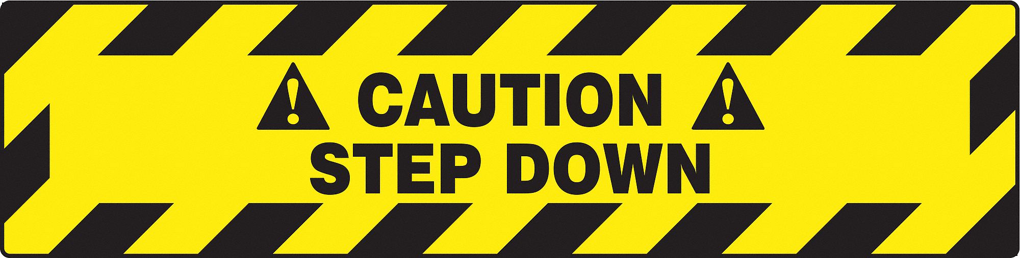 Floor Sign, Black/Yellow, 24 In. x 6 In.