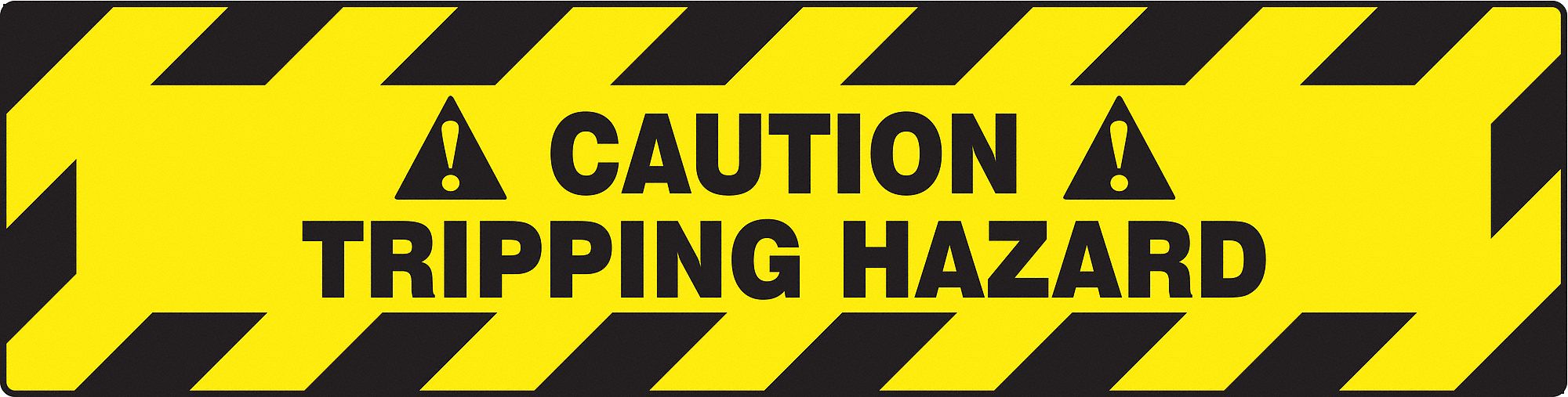 Floor Sign, Black/Yellow, 24 In. x 6 In.