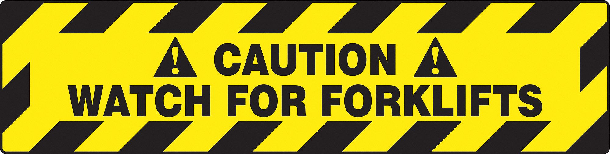 Floor Sign, Black/Yellow, 24 In. x 6 In.
