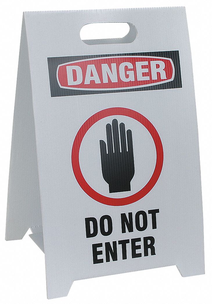 Floor Stand Safety Sign, 12 x 20