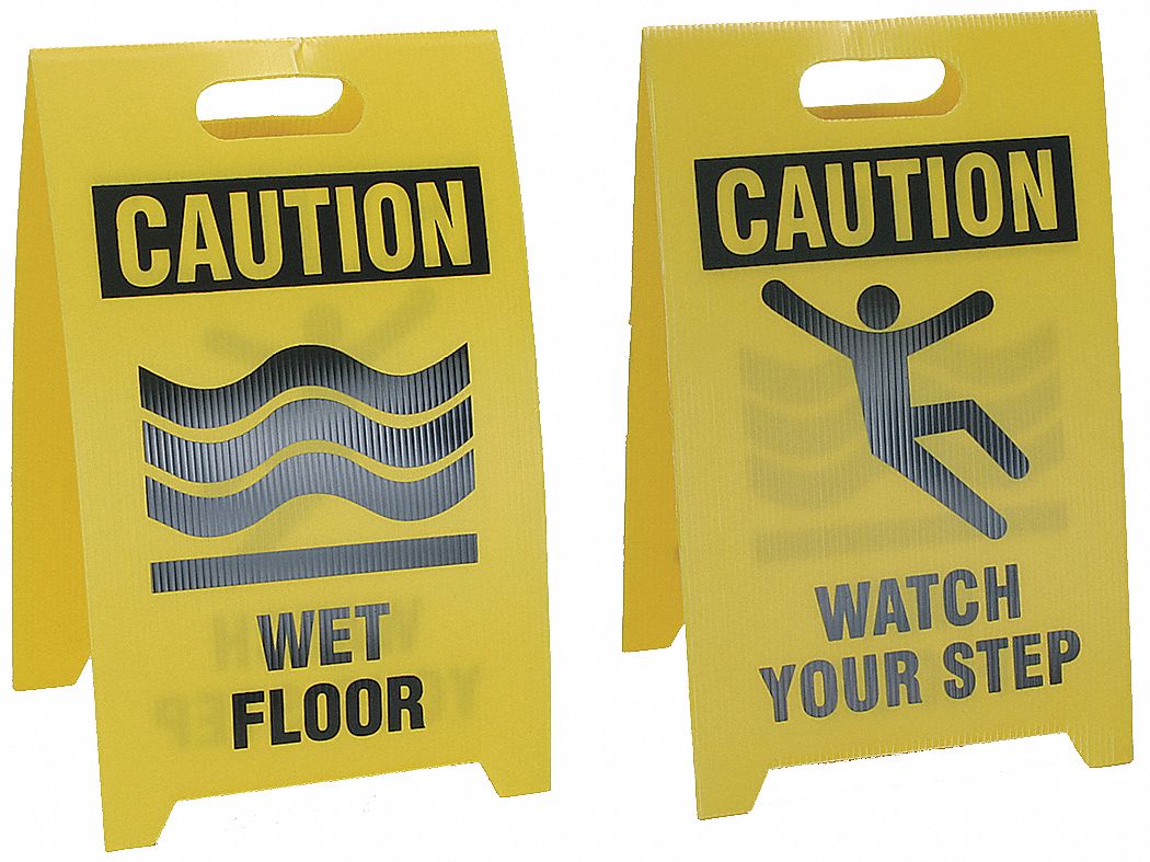 Floor Sign Reversable Wet Floor, 12 x 20