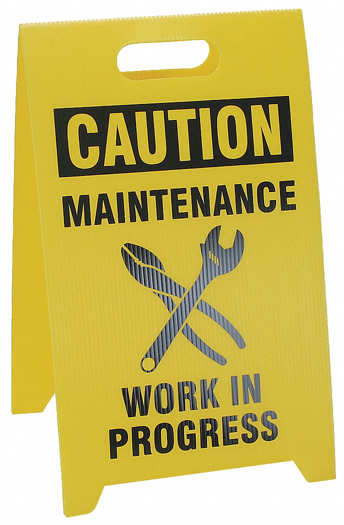 Floor Stand Safety Sign, 12 x 20