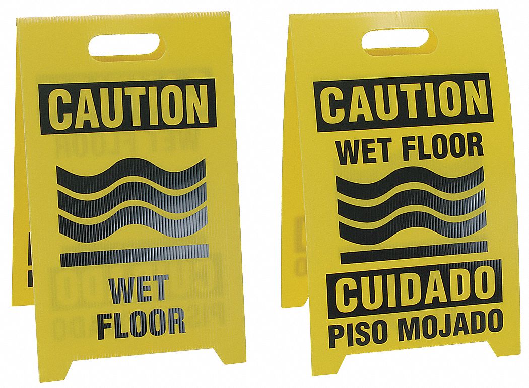 Floor Sign Reversible Wet Floor, 12 x 20