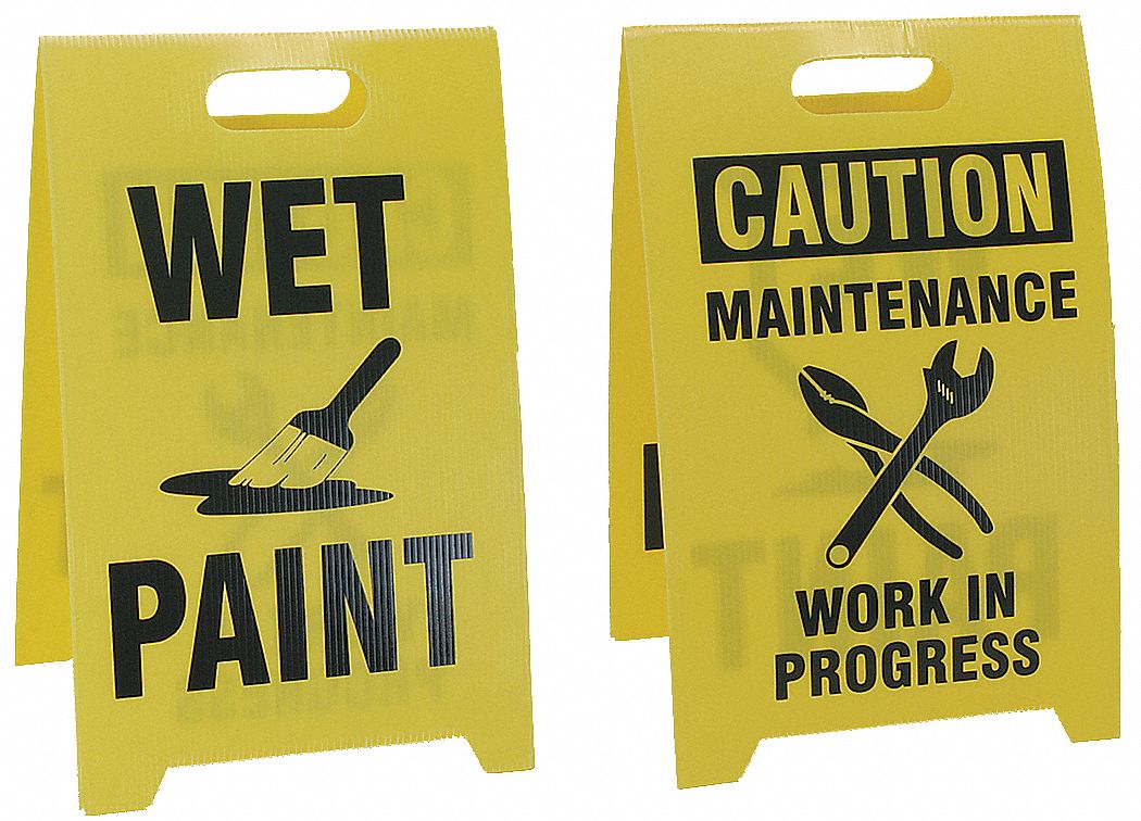 Floor Sign Reversible Wet Paint, 12 x 20