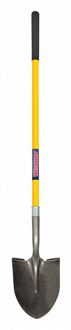 Round Point Shovel, 48 In.Handle, 14 ga.