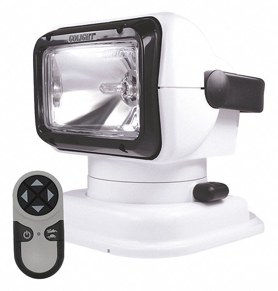 Work Light w/Remote, Halogen, 12VDC, 7 In W
