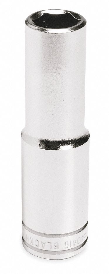 Socket, Deep, 1/2Dr, 3/4 In, 6Pt, Chrome