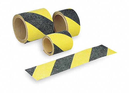 Antislip Tape, Black/Ylw Stripes, 1Inx60ft
