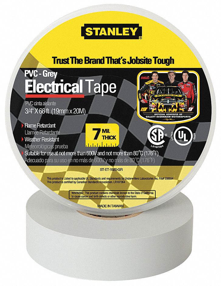 Electrical Tape, 3/4 x 66 ft., 7 mil, Gray