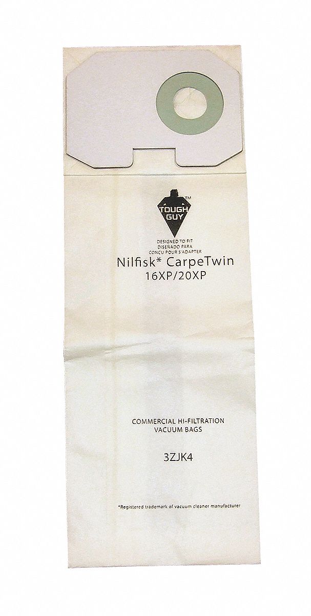 Vacuum Cleaner Paper Bag, 2 Ply, PK 10
