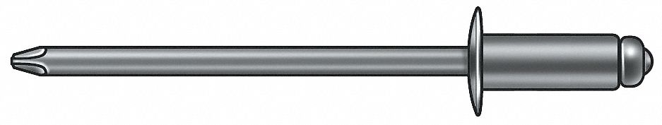 Blind Rivet, 1/8 Dia, 0.250 L, PK500