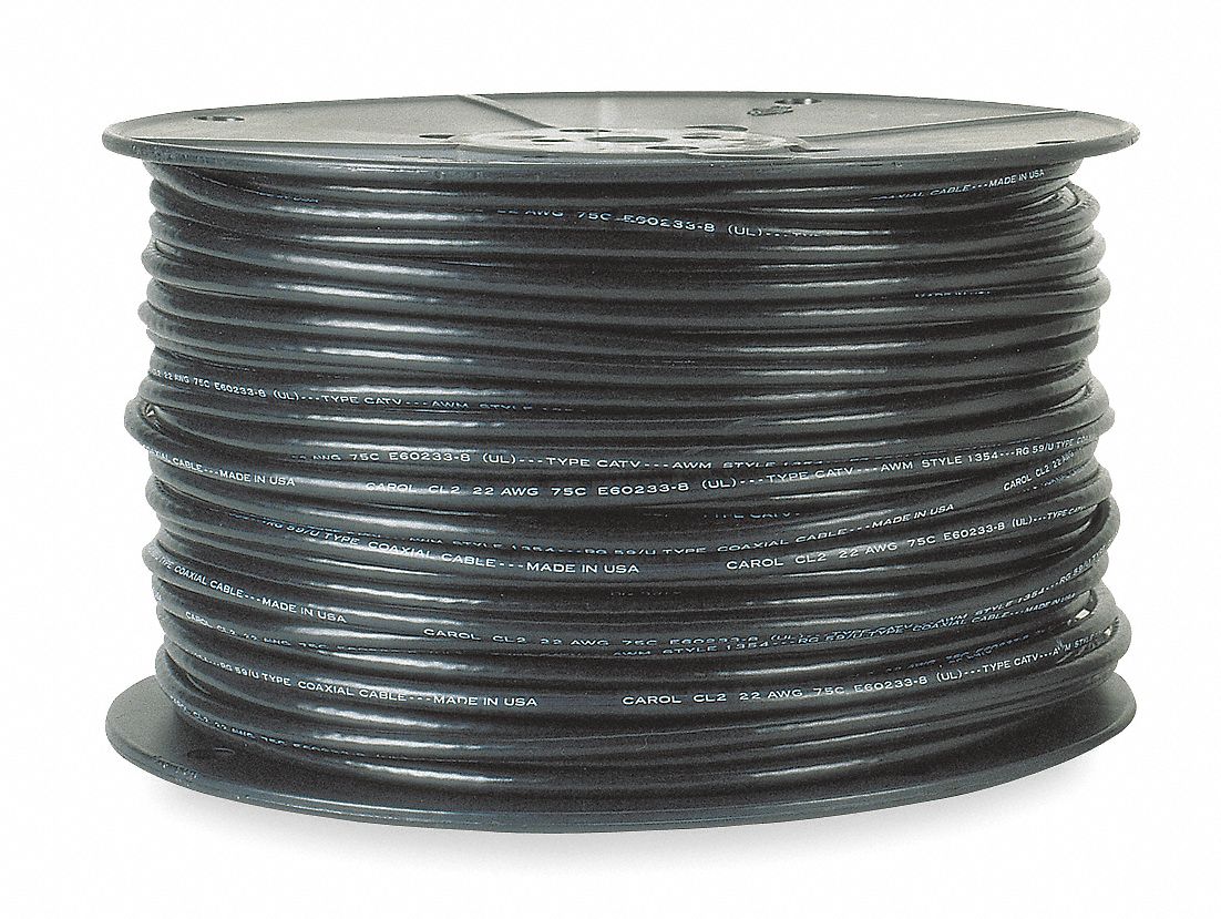 Cable, Coaxial, Rg6/U, 1, 000' Black