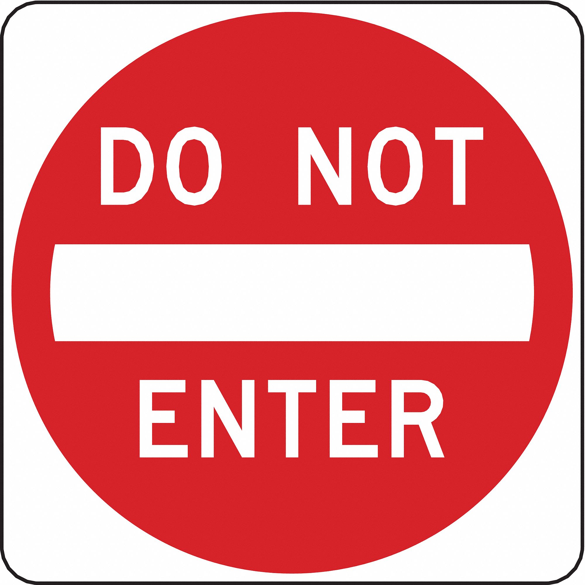 Traffic Sign, 24 x 24In, R/WHT, Text, R5-1