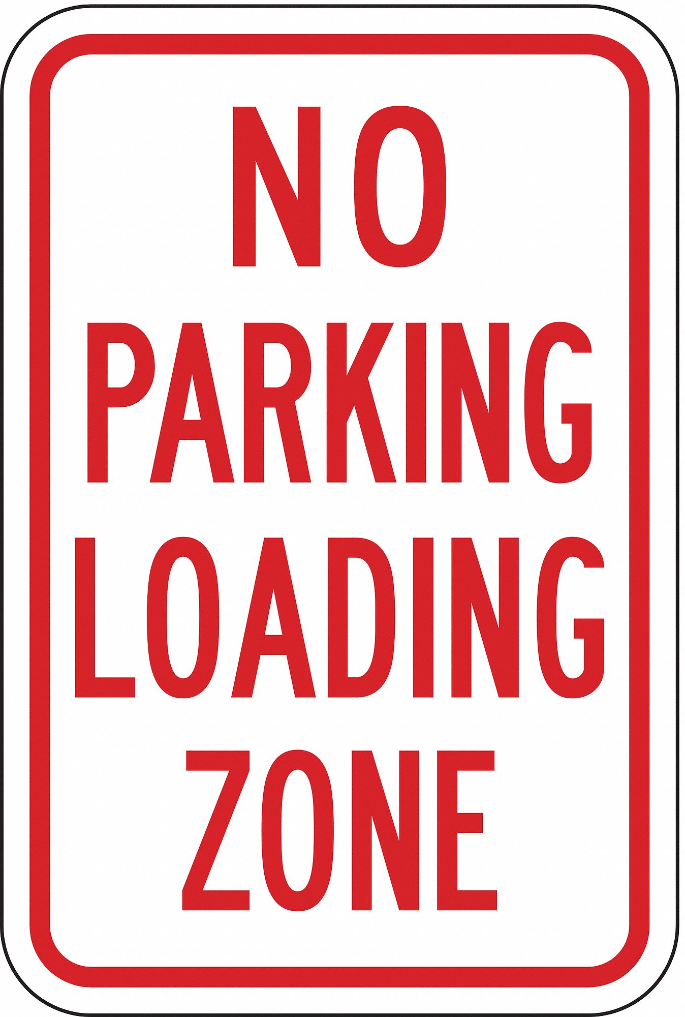 Parking Sign, 18 x 12In, R/WHT, Text, R7-6