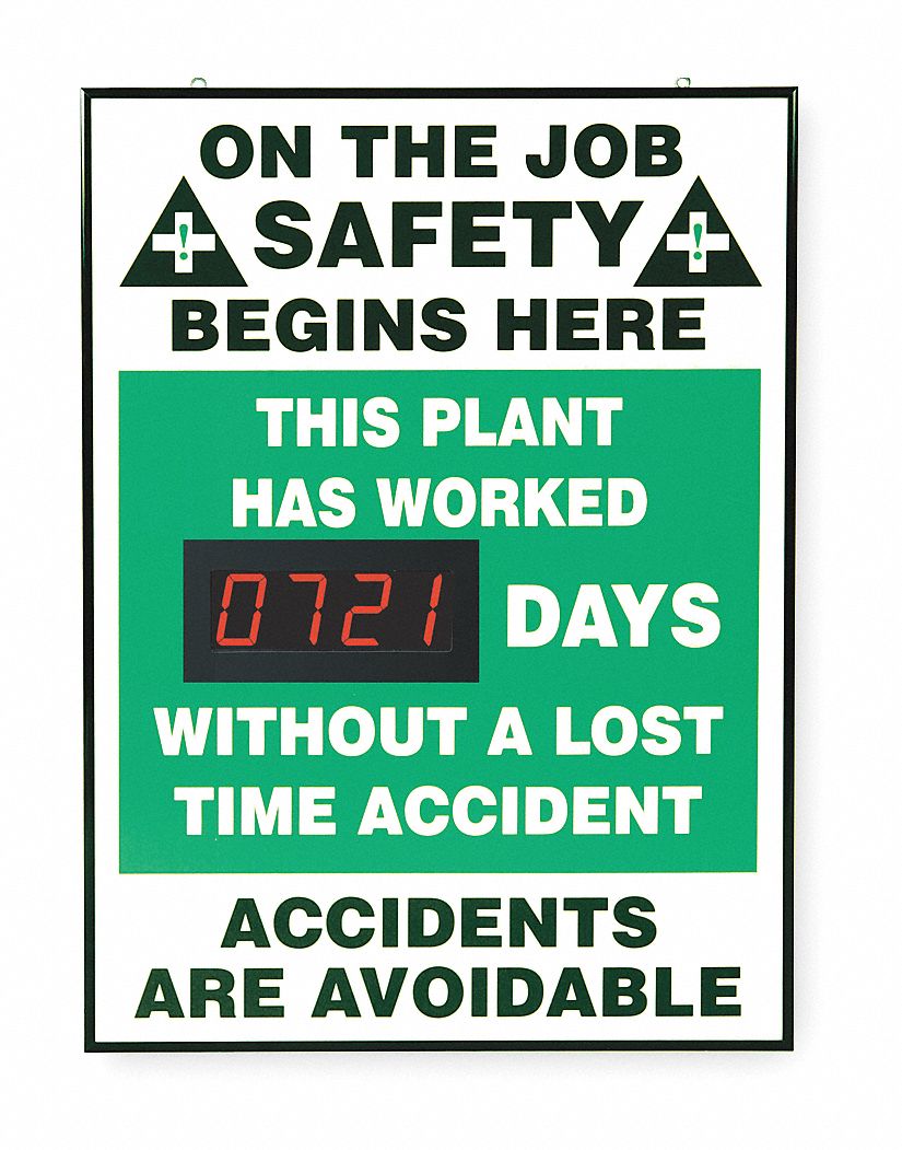 Safety Scoreboard, 28 x 20In, ENG