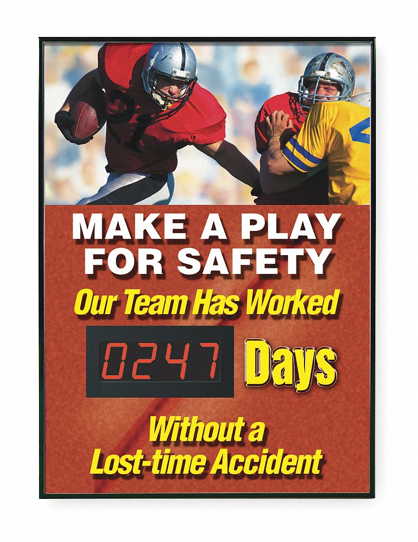 Safety Scoreboard, 28 x 20In, ENG
