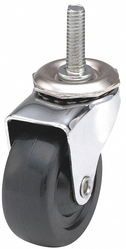 Swivel Stem Caster, 2-1/2 In, 75 lb, Rubber