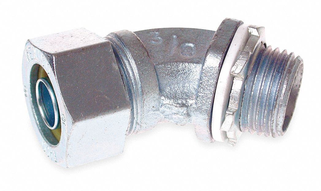 45 Deg Connector, 1/2 In, Non Insulated