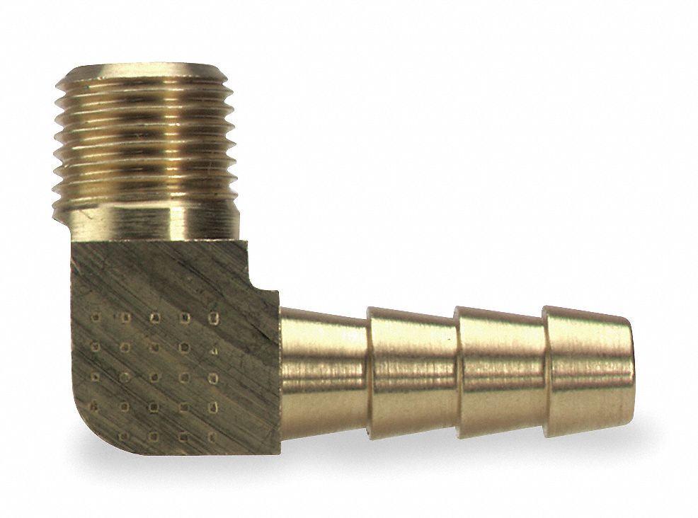 Brass Hose Barb, 1/4 In