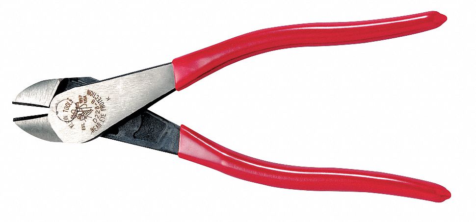 Diagonal Cut Plier, 8 In, Curved Handles