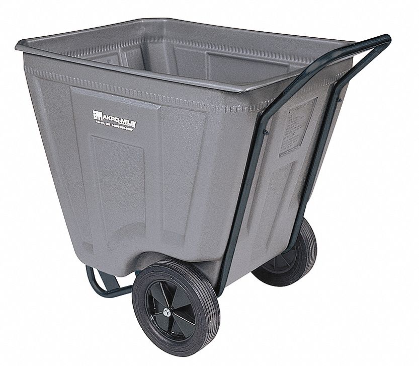 Poly Cart, Medium-Duty, 7/16 cu. yd., Gray