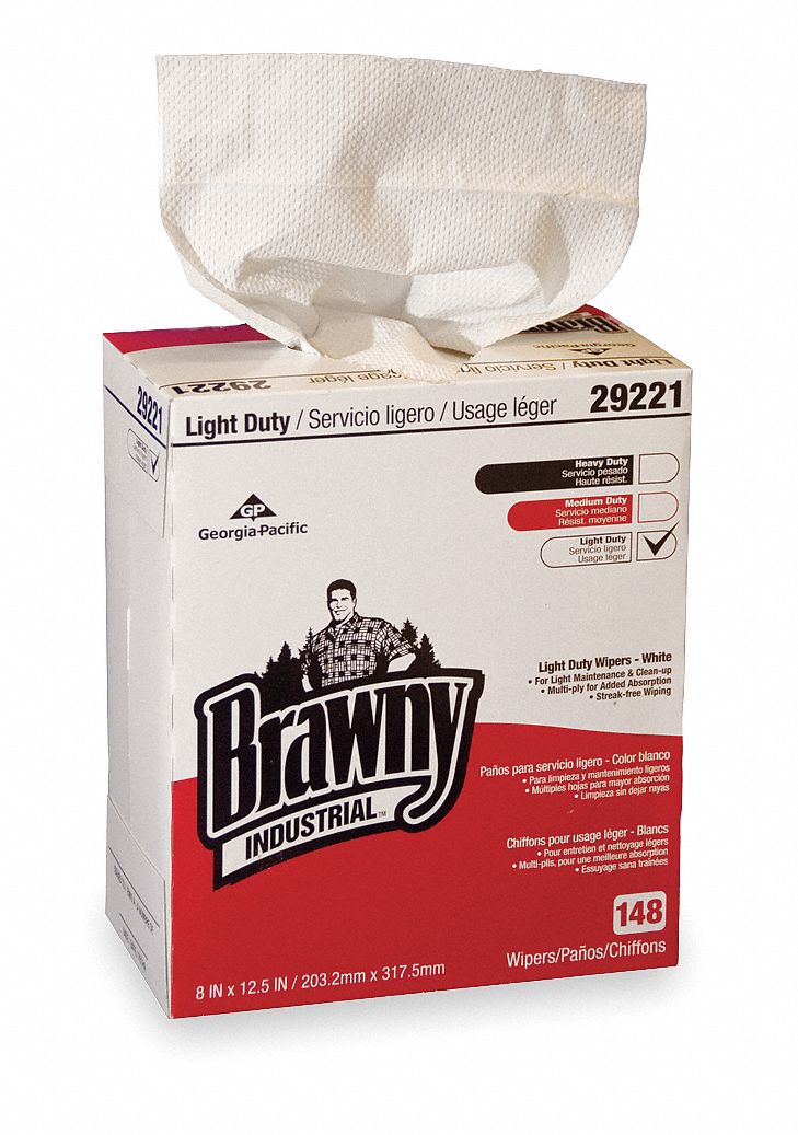 Disposabl Wipes, 8 In x 12-1/2 In, PK 2960