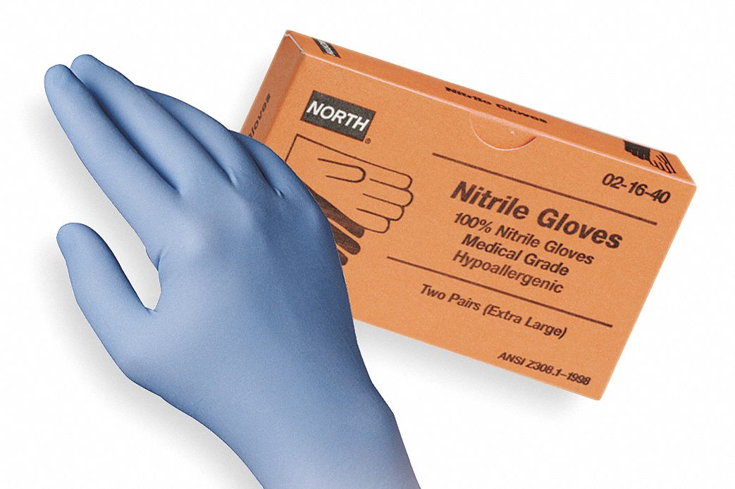 Disp. Gloves, Nitrile, One Size, Blue, PK2