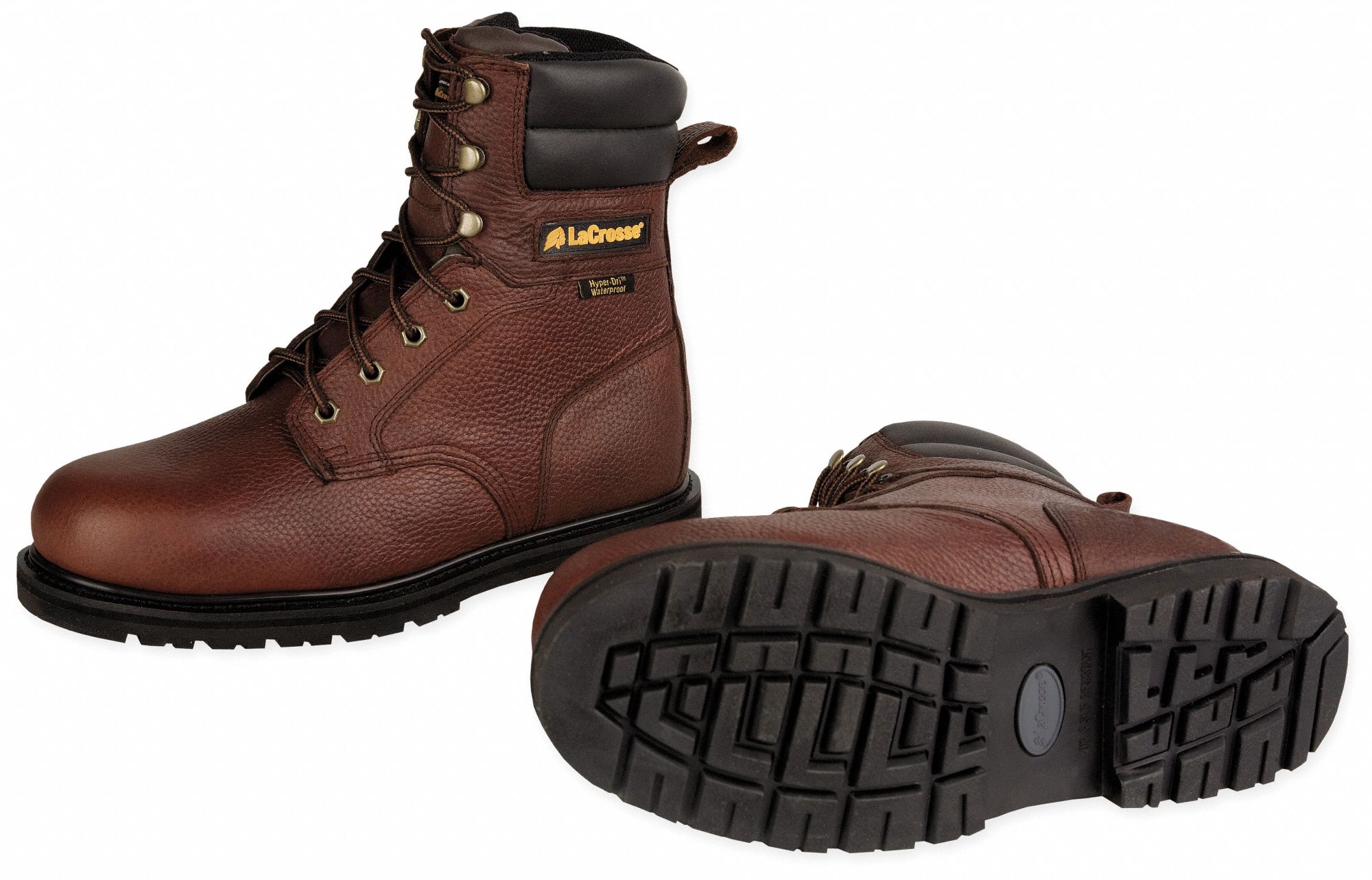 Work Boots, Stl, Mn, 9-1/2, Brn, 1PR