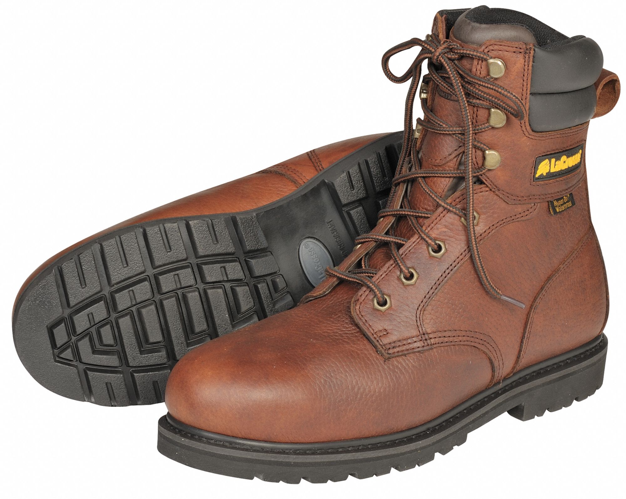 Work Boots, Stl, Mn, 9.5W, Brn, 1PR