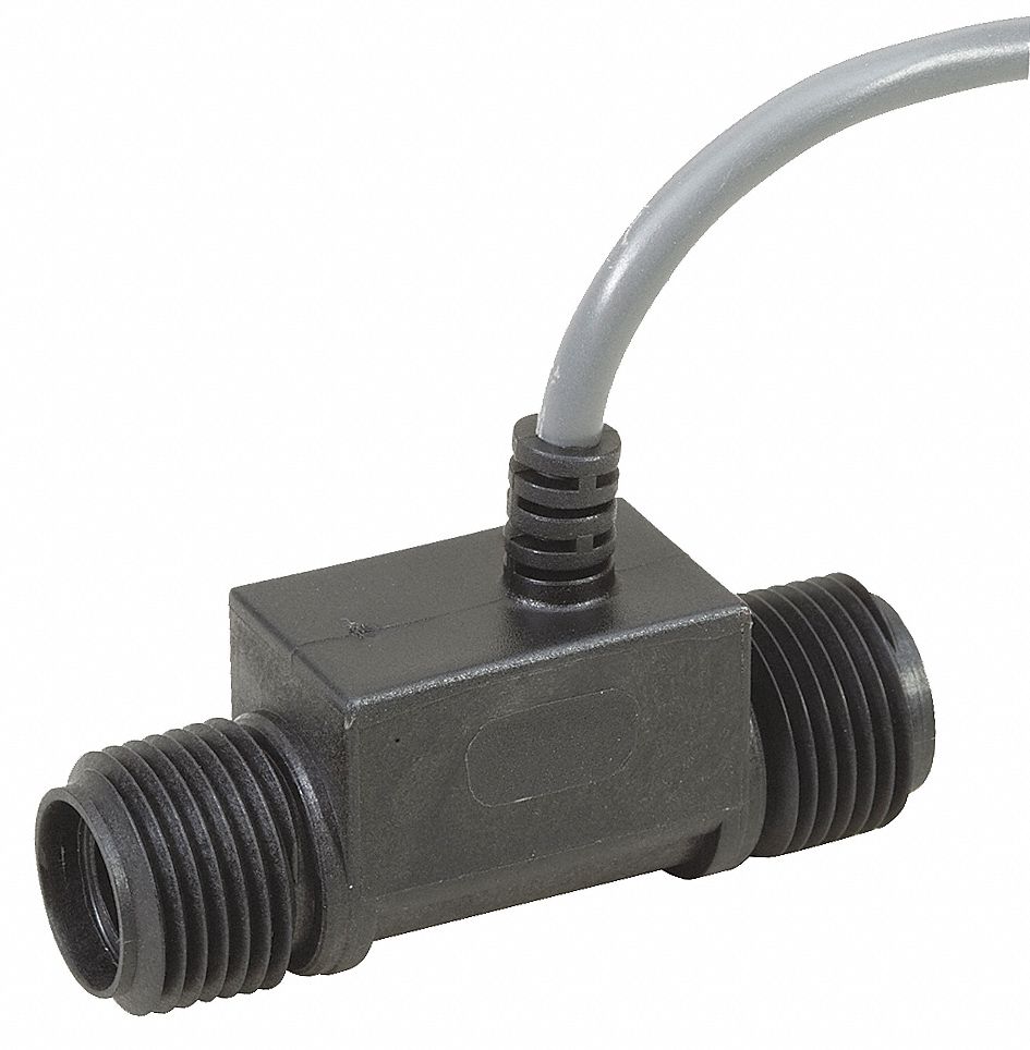 Flow Rate Sensor, 3/8 MNPT, 0.2 to 2.0 GPM