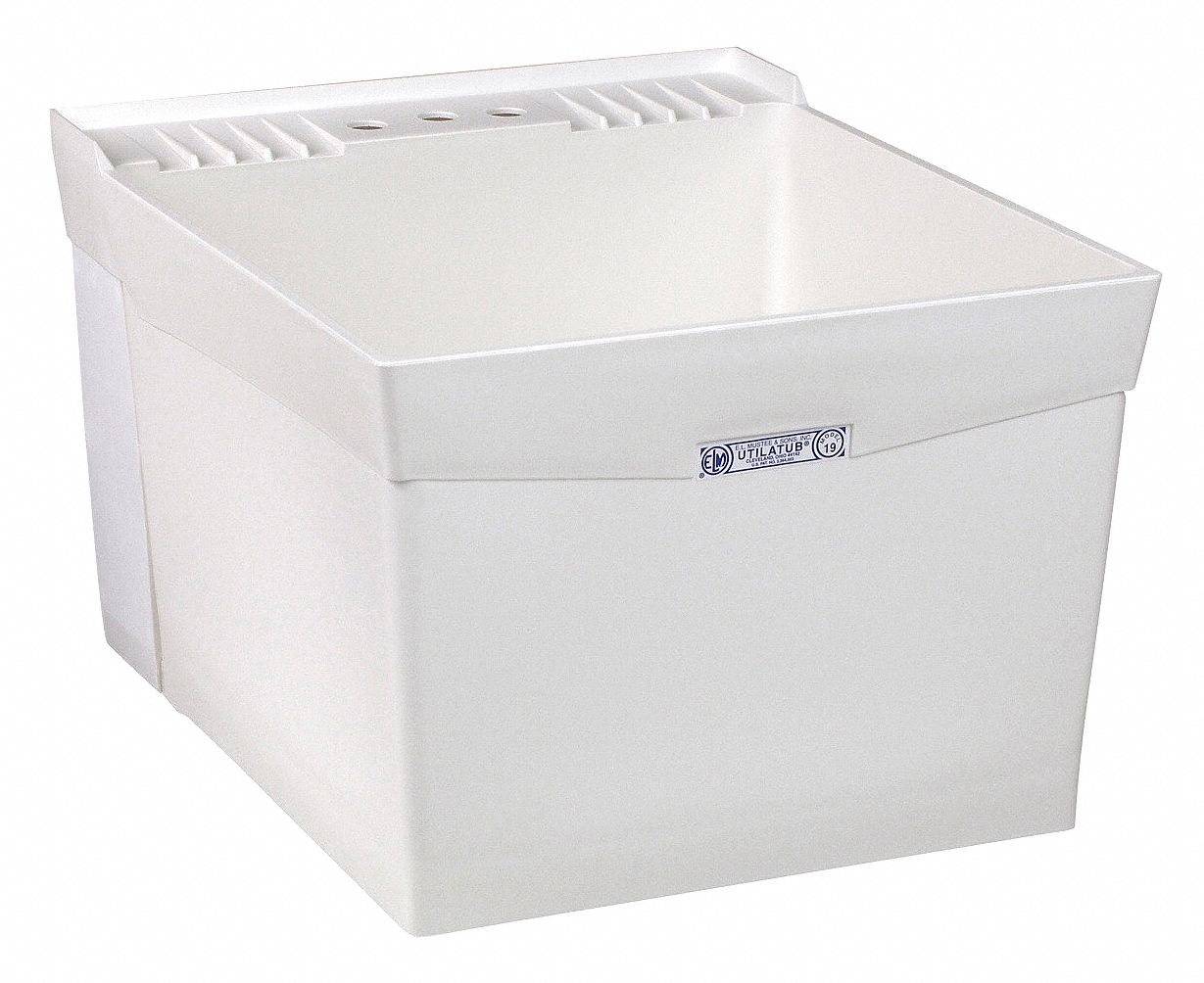 Laundry Tub, Thermoplastic, 24x20x34 In
