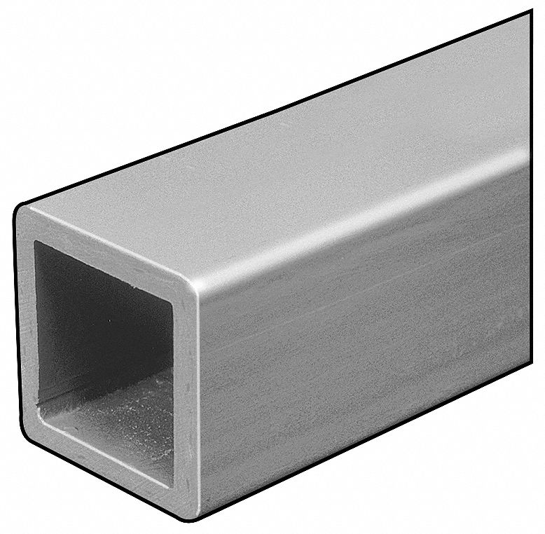 Sq Tube, ISOFR, Gry, 1/4 T x4 In OD Sq, 10Ft