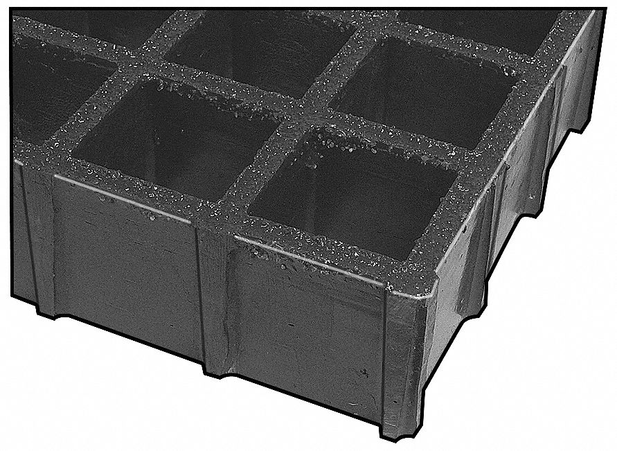 Grating, Molded, 1.5 In, 4x8 Ft, Sq Mesh, Grn