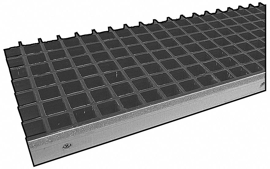 Stair Tread, Mld, Poly, 1 1/2x12 In, 4Ft, Grn