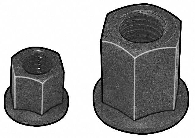 Hex Nut, Flange, ISOPLAST, 1/2-13 UNC, Right