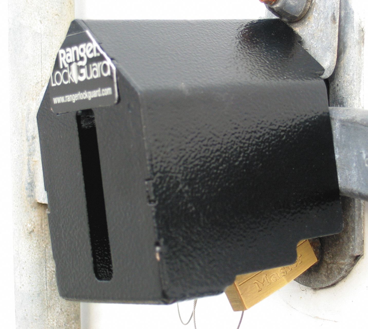 Lock Guard, Steel, Black, 3 1/2 x 4 x 4 In