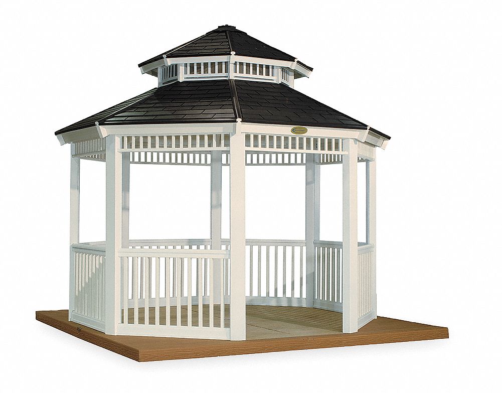 Gazebo, H 12 Ft 9 1/2 In, White