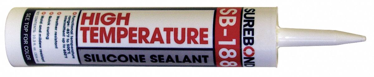 Silicone Sealant, High Temp, White, 10.3 Oz