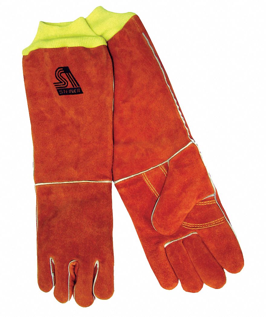 Welding Gloves, Stick, L, Wing, 18 In. L, PR