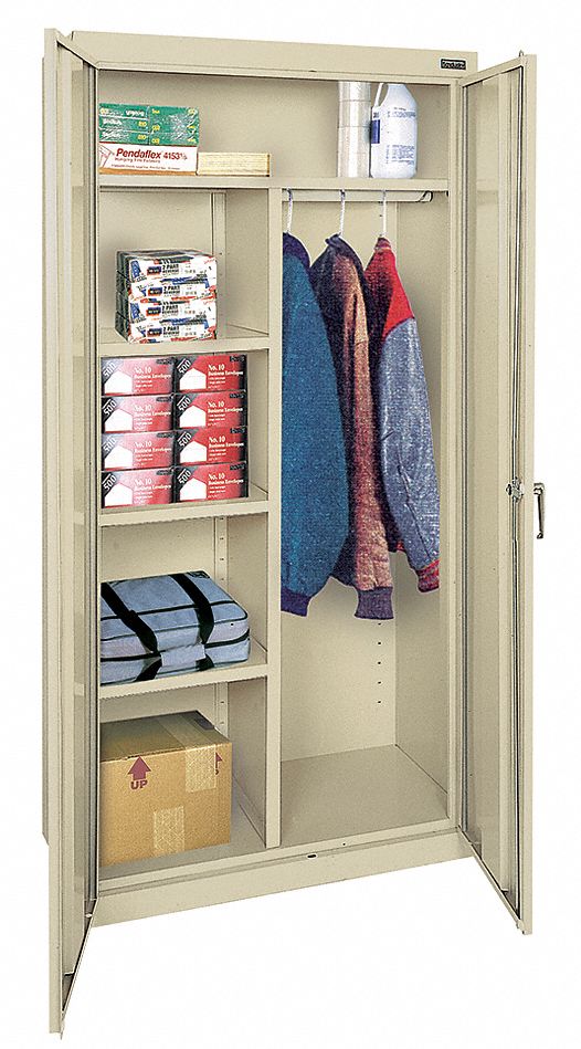 Combination Storage Cabinet, Welded, Gry
