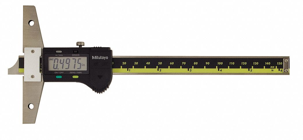 Digital Depth Gage, 0-6 In, 4 In Base